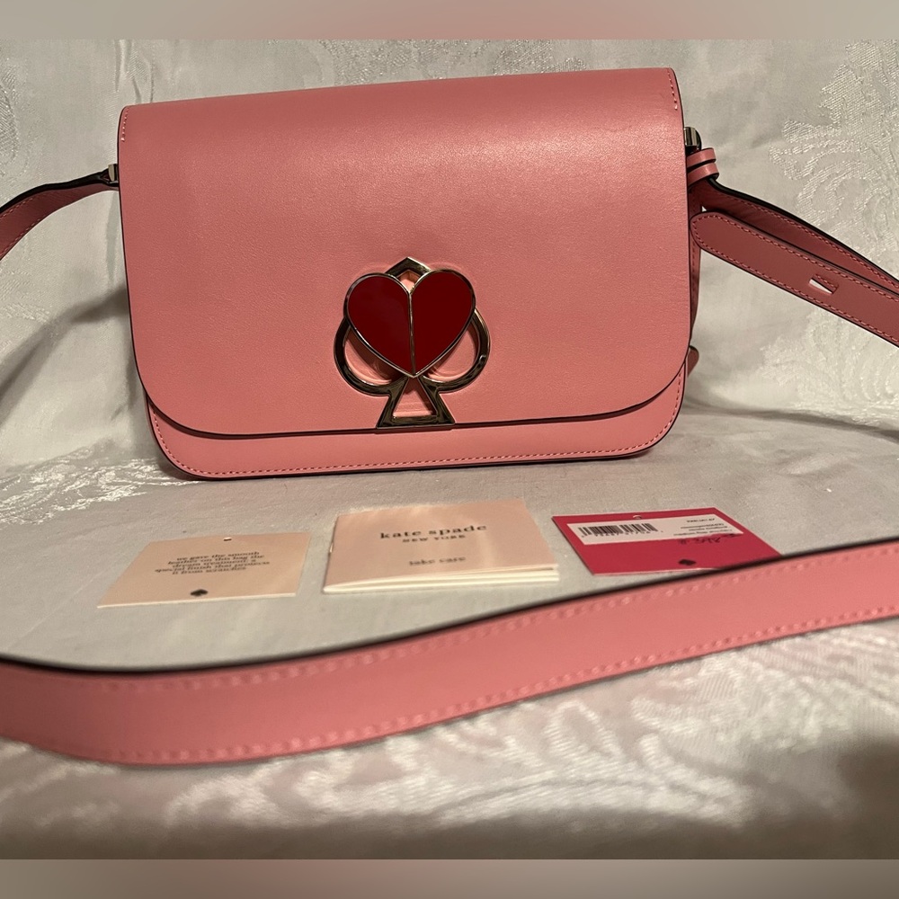 Kate Spade rococopink Nicola twist lock medium flap shoulder bag